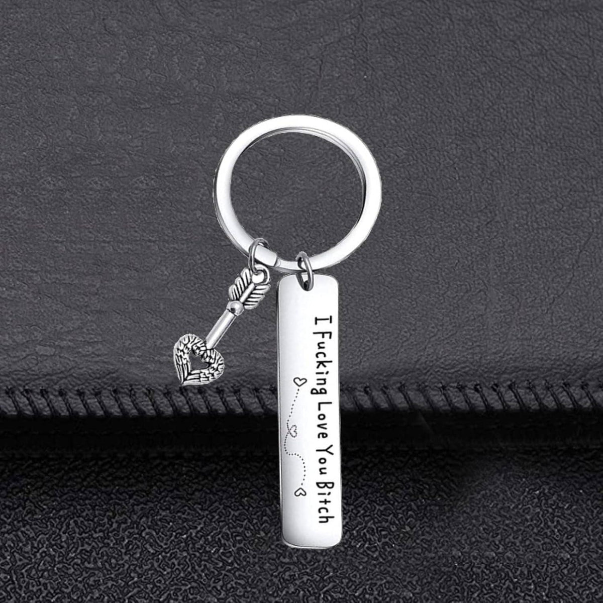 Best Friend Keychain for Women, Stainless Steel Key Chain Engrave I Fking Love You Bith Birthday Christmas Friendship Gift for Bestie Best Friends Female Bff
