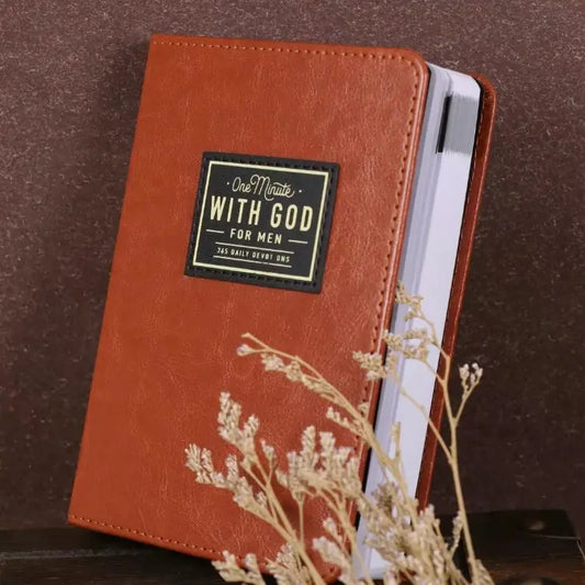 One Minute with God for Men, 365 Days Devotional Journal, Portable Daily Reflections Book, Perfect Gift for Holidays Birthdays Christmas New Year, Self Improvement Journal