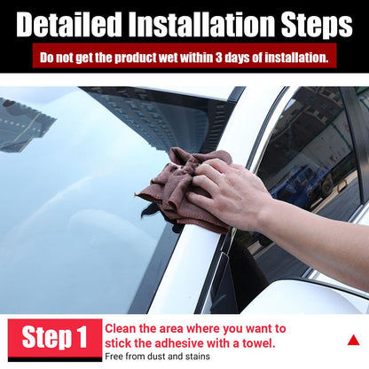 Car Windshield Rubber Seal, Car Windshield Seal Strip, Universal Car Window Seal, Car Exterior Accessories for Car Roof Windshield,Easy to Install,Water leakage prevention