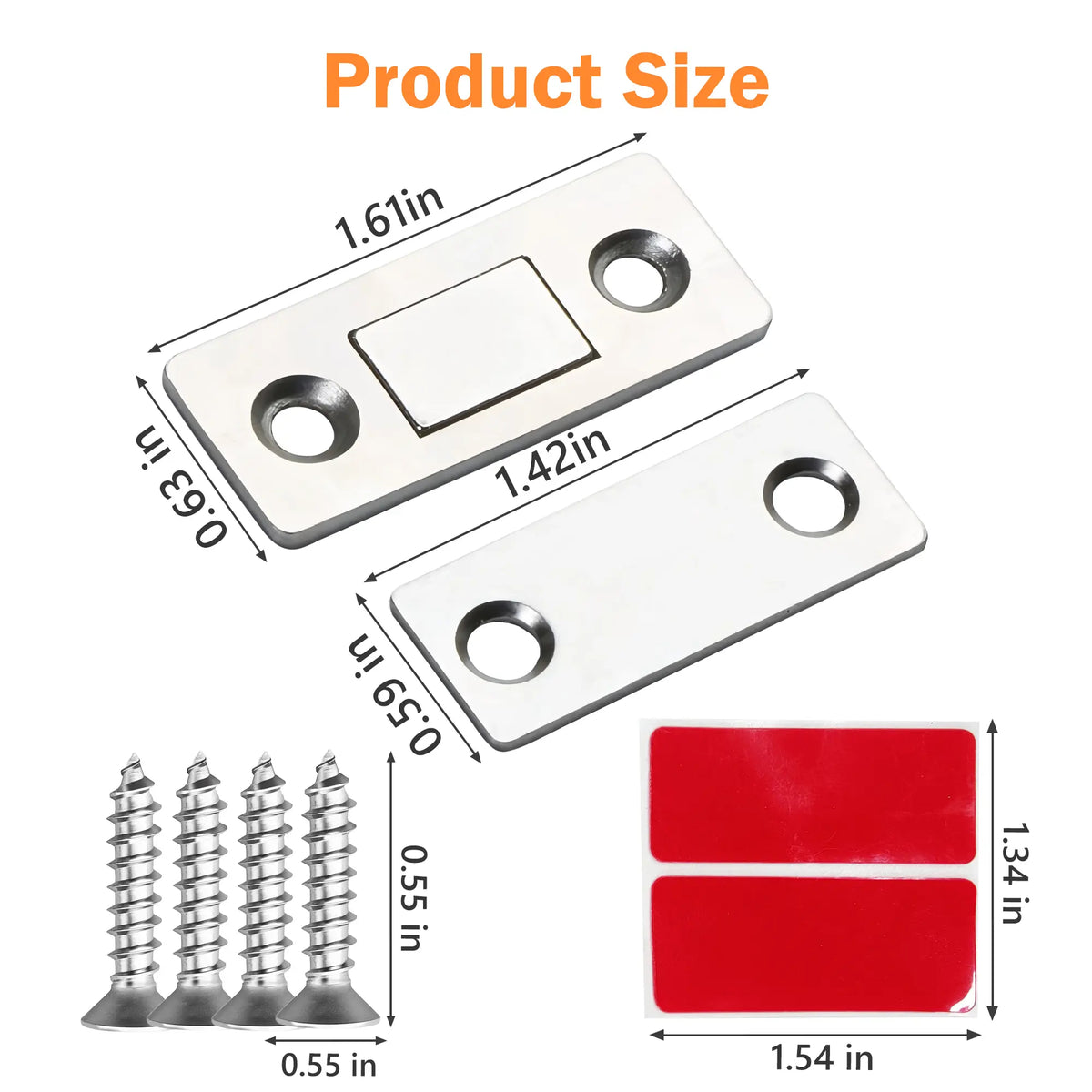 16 Counts Cabinet Magnetic Catch without Punching, Versatile for Cabinets, Drawers & Windows